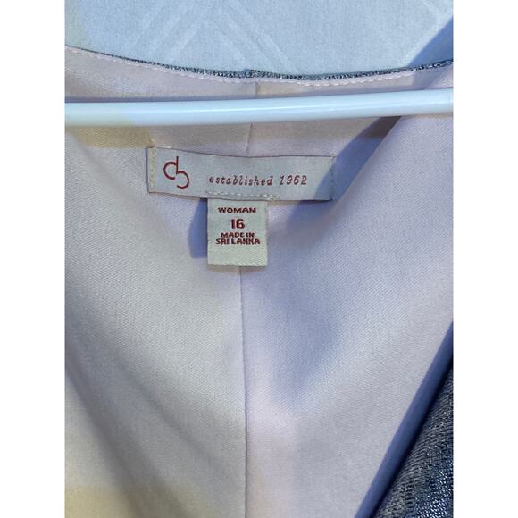 Silver House of CB Dress Shiny Draped Women’s 16 - Picture 3 of 7